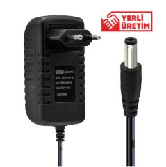 WEKO 12.6 VOLT - 1 AMPER 5.5*2.5 UÇLU KIRMIZI YEŞİL LEDLİ YERLİ ÜRETİM PRİZ TİPİ ŞARJ ADAPTÖRÜ