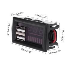Akü Kapasite Göstergesi Voltmetreli ve USB çıkışlı (5V 2A USB ÇIKIŞI )
