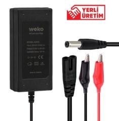 WEKO 12.6 VOLT - 3 AMPER 5.5*2.5 + KROKODİL UÇLU LEDLİ YERLİ ÜRETİM MASAÜSTÜ ŞARJ ADAPTÖRÜ (OUT:12V3A)