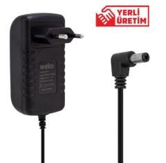 WEKO 25.2 VOLT - 1 AMPER 5.5*2.5 UÇLU YERLİ ÜRETİM PRİZ TİPİ ADAPTÖR