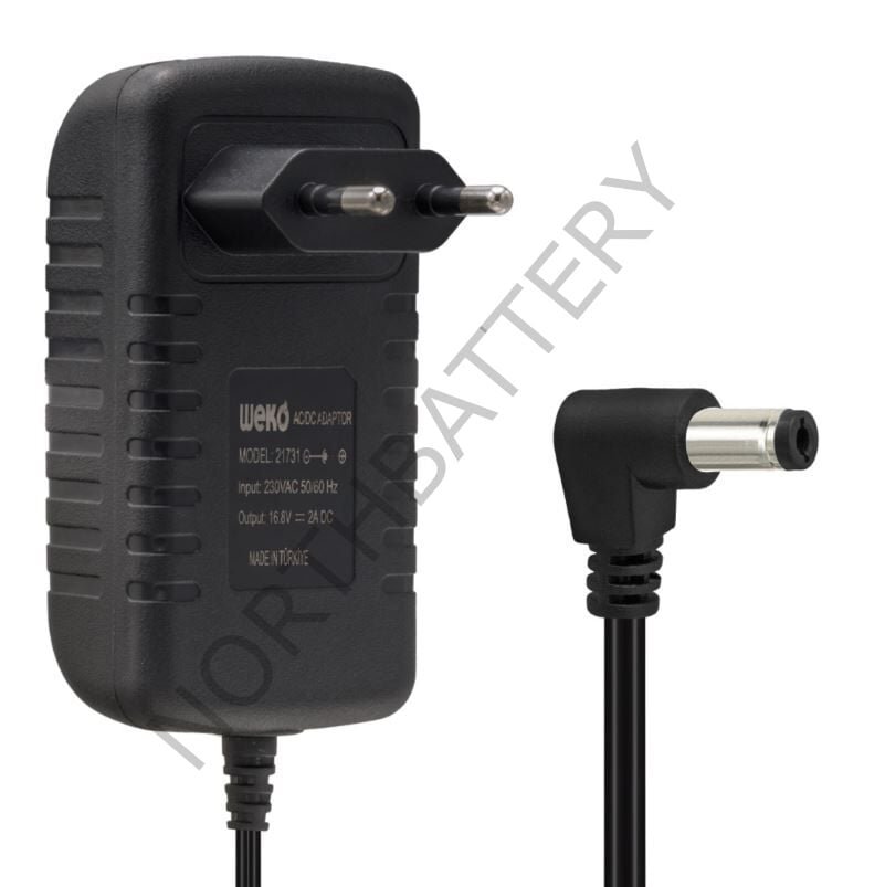 WEKO 16.8 VOLT - 2 AMPER 5.5*2.5 UÇLU KIRMIZI YEŞİL LEDLİ PRİZ TİPİ ŞARJ ADAPTÖRÜ