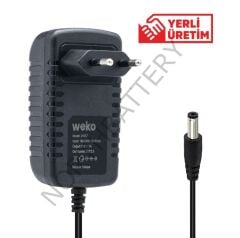 WEKO 21 VOLT - 1 AMPER 5.5*2.5 UÇLU KIRMIZI YEŞİL LEDLİ PRİZ TİPİ ŞARJLI MATKAP ADAPTÖRÜ