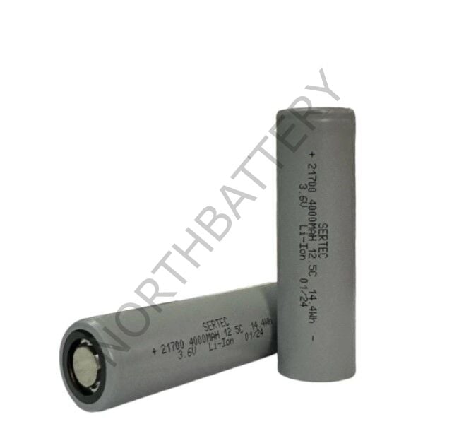 Sertec - Şarjlı Pil - Lityum İyon - 3.7v 4000mAh - 21700 Boy - 50a- Başsız