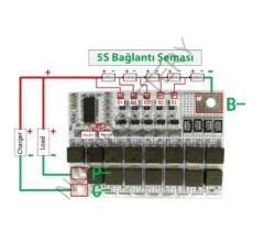 5S 100A 21V Balanslı Lityum Batarya BMS (Beyaz PCB)