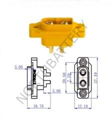 XT60E-M Panel Tipi Erkek Konnektör - XT60