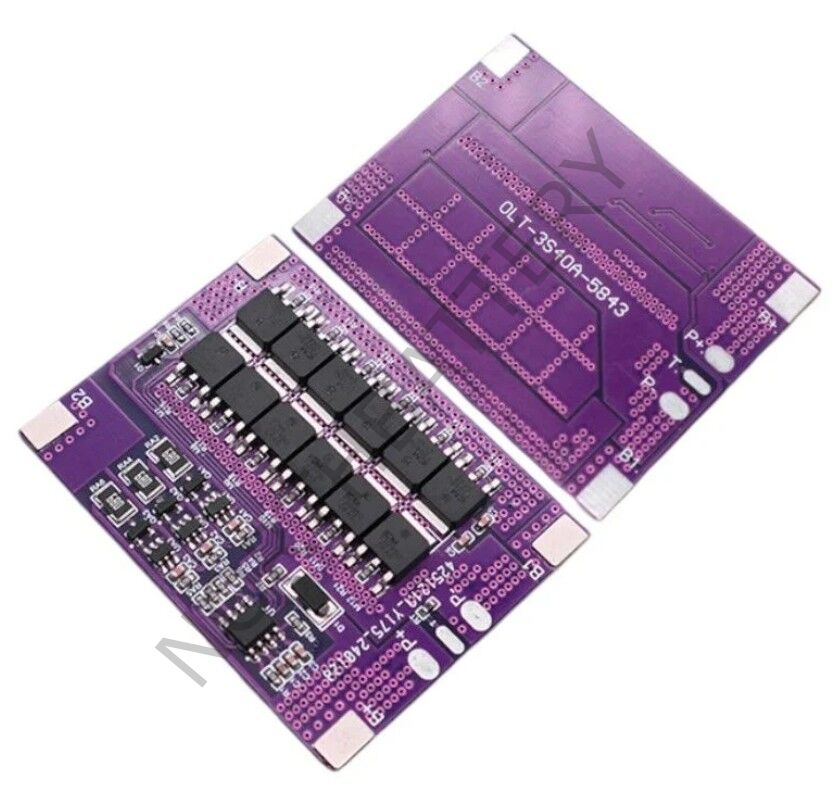 OLT 3S 40A Balanslı Lityum Batarya BMS (Mor PCB) - 12.6V