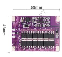 OLT 3S 40A Balanslı Lityum Batarya BMS (Mor PCB) - 12.6V