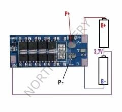 2S 25A (Anlık 80A) LiFePo4 BMS