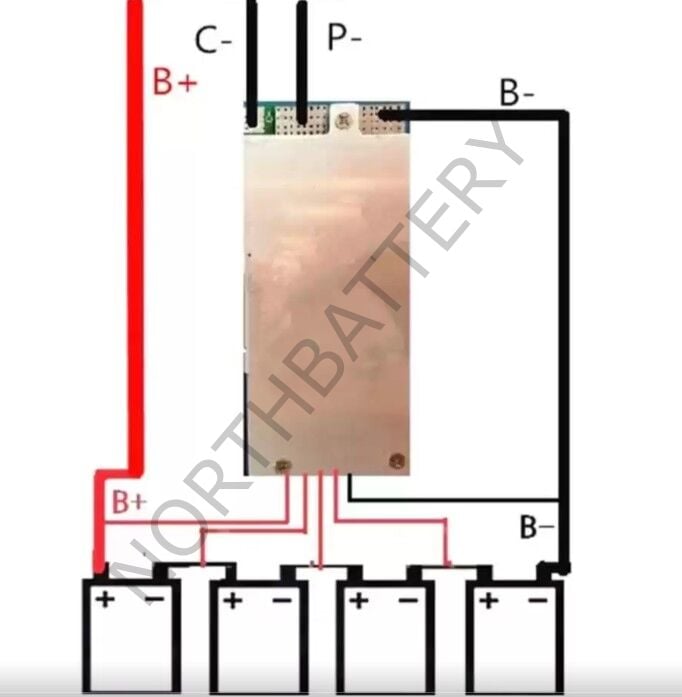 4S 100A LifePo4 BMS Şarj Koruma Kartı