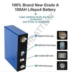 Ganfeng 3.2V 100Ah LifePO4 Prizmatik Pil Hücresi
