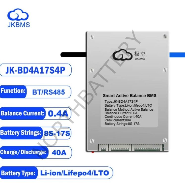 JK Smart BMS BD4A17S4P 40A Deşarj – 400mA Aktif Balans