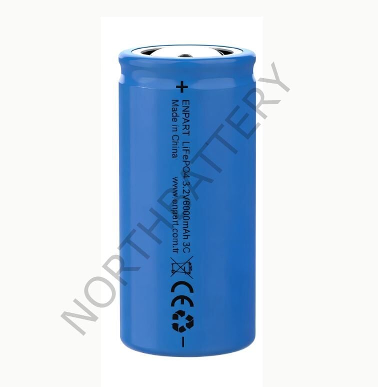Enpart 32700 3.2V 6000mAh LifePO4 Silindirik Hücre