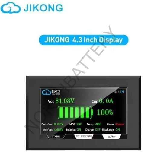 JK Smart Bms - LCD Dokunmatik Ekran - 4.3 İnç - V19 - TTL