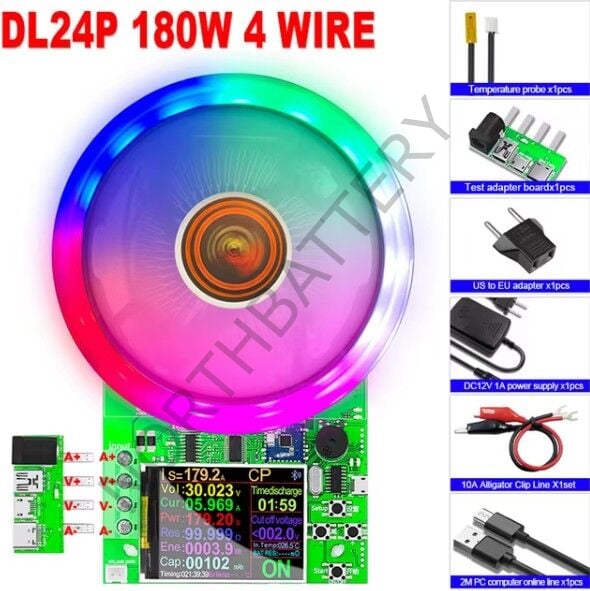 DL24P 180W elektronik yük deşarj şarj renk DC USB Tester lityum pil kapasitesi monitör güç ölçer