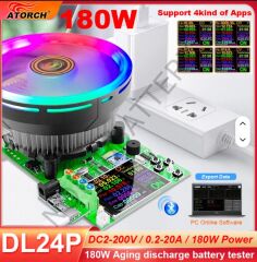 DL24P 180W elektronik yük deşarj şarj renk DC USB Tester lityum pil kapasitesi monitör güç ölçer